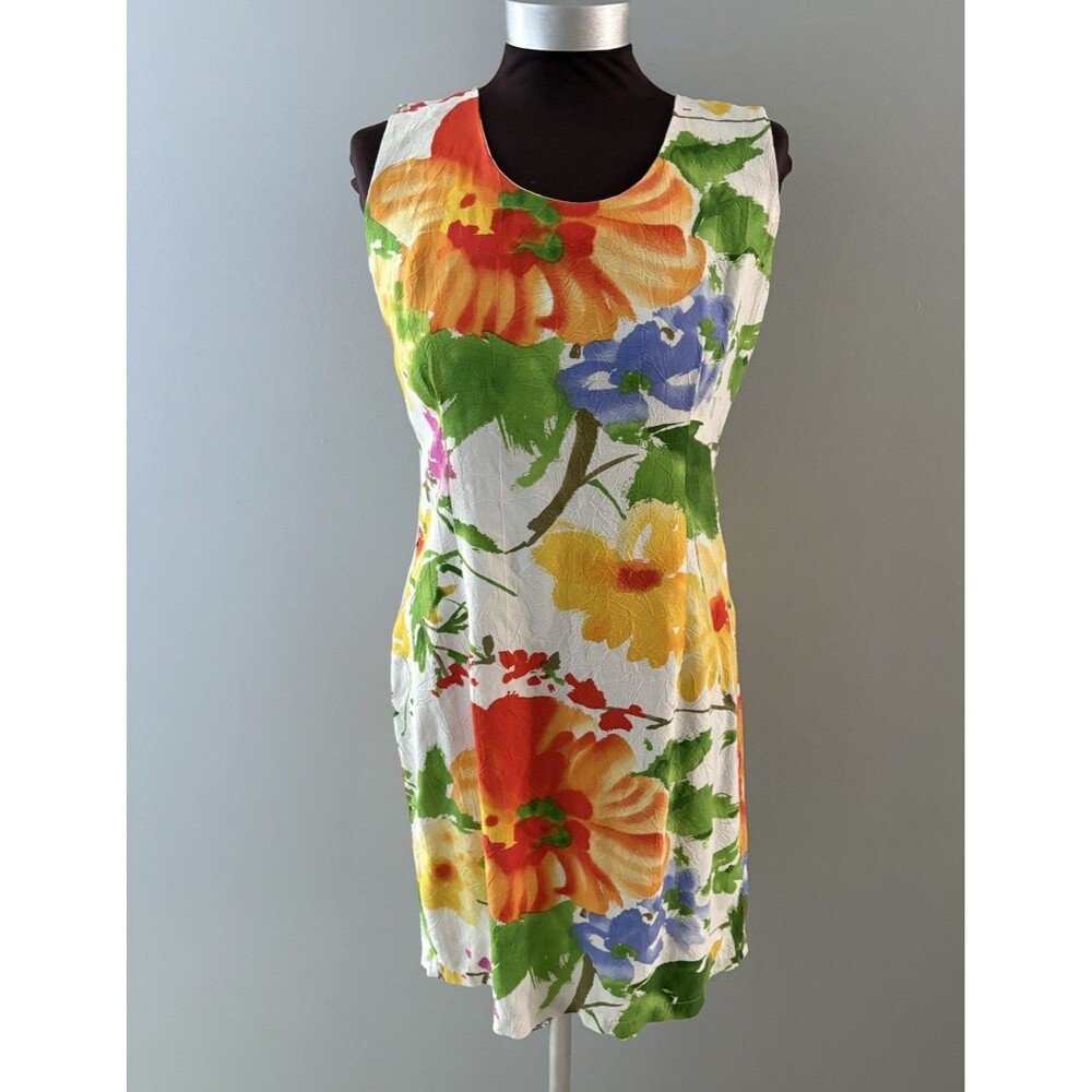 Jams World Dress Womens Large White Flora Grande Hawaiian Beach Hibiscus